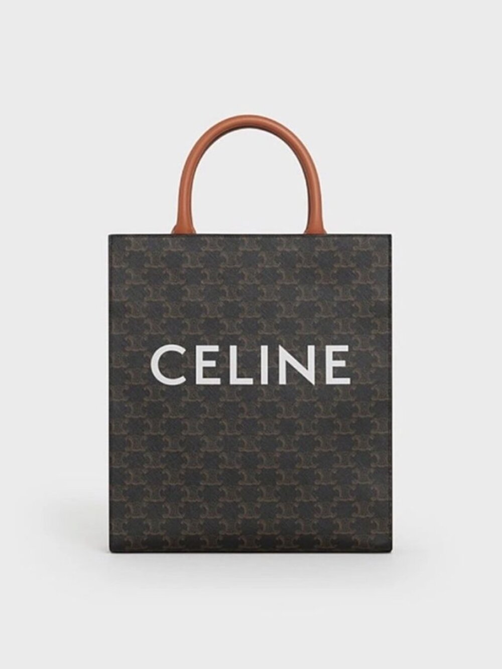 CELINE SMALL VERTICAL CANVAS IN TRIOMPHE CANVAS WITHE CELINE PRINT